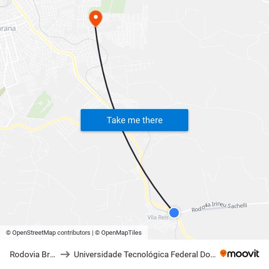 Rodovia Br 376, 8122 to Universidade Tecnológica Federal Do Paraná - Campus Apucarana map