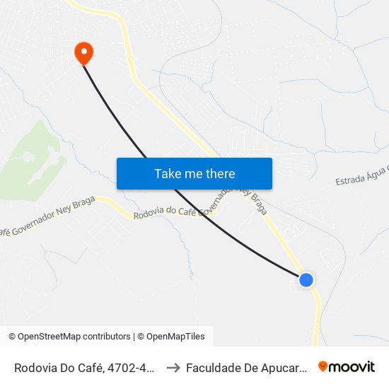 Rodovia Do Café, 4702-4736 to Faculdade De Apucarana map