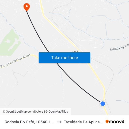 Rodovia Do Café, 10540-10820 to Faculdade De Apucarana map