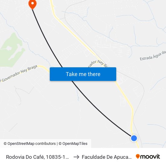 Rodovia Do Café, 10835-10943 to Faculdade De Apucarana map