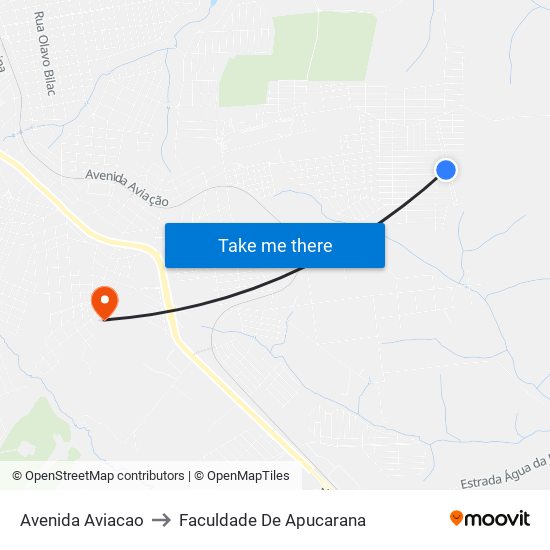 Avenida Aviacao to Faculdade De Apucarana map