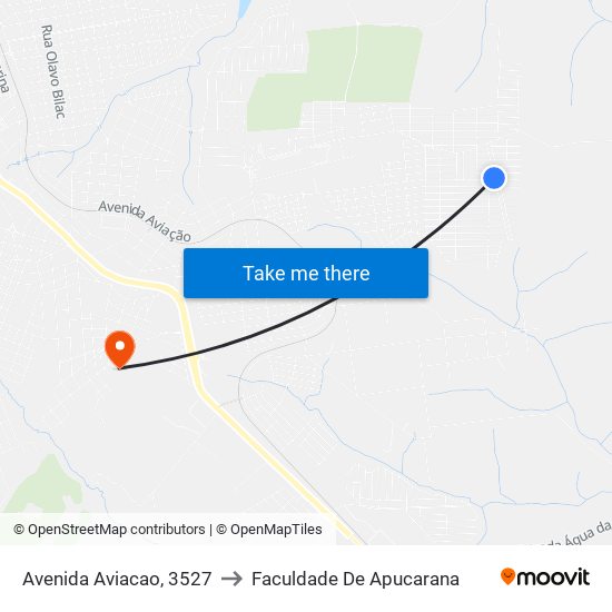 Avenida Aviacao, 3527 to Faculdade De Apucarana map