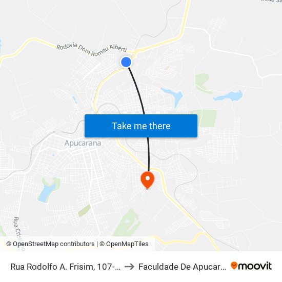 Rua Rodolfo A. Frisim, 107-125 to Faculdade De Apucarana map