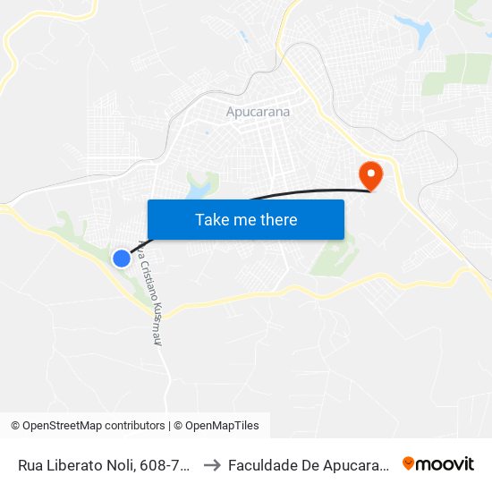 Rua Liberato Noli, 608-748 to Faculdade De Apucarana map