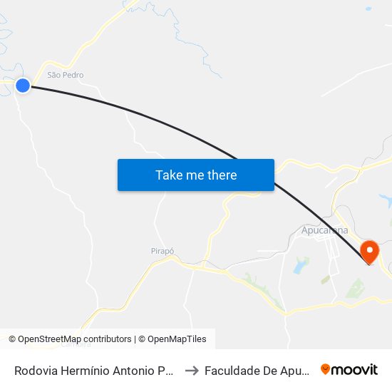 Rodovia Hermínio Antonio Pennacchi to Faculdade De Apucarana map