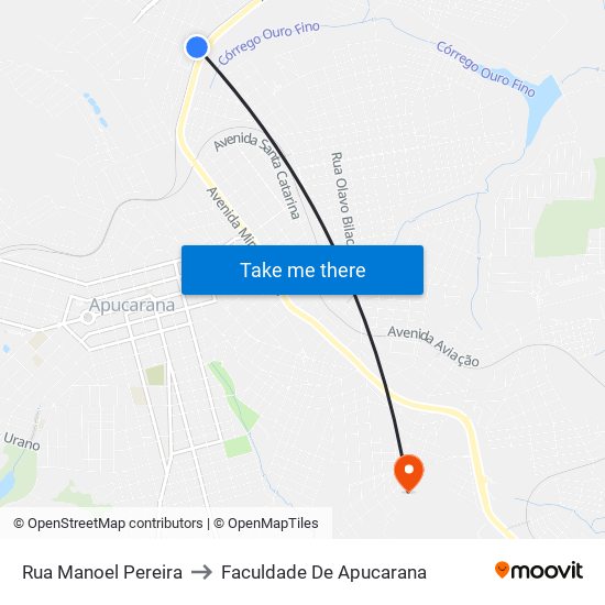 Rua Manoel Pereira to Faculdade De Apucarana map