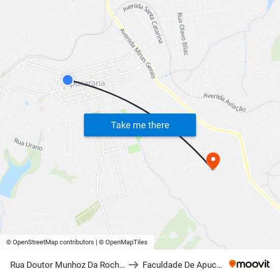 Rua Doutor Munhoz Da Rocha, 881 to Faculdade De Apucarana map