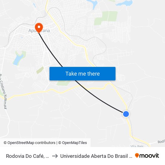 Rodovia Do Café, 5454-5484 to Universidade Aberta Do Brasil - Polo Apucarana map