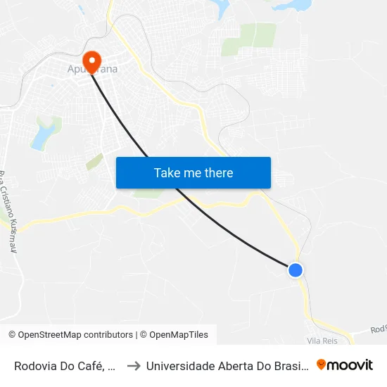 Rodovia Do Café, 10540-10820 to Universidade Aberta Do Brasil - Polo Apucarana map