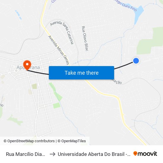 Rua Marcílio Dias, 229-513 to Universidade Aberta Do Brasil - Polo Apucarana map
