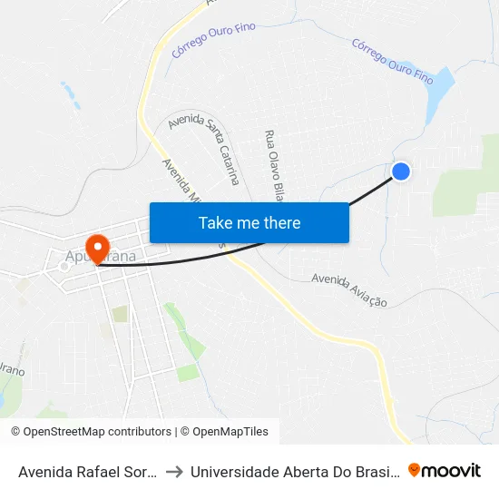 Avenida Rafael Sorpile, 500-624 to Universidade Aberta Do Brasil - Polo Apucarana map