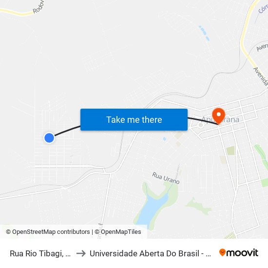 Rua Rio Tibagi, 225-283 to Universidade Aberta Do Brasil - Polo Apucarana map