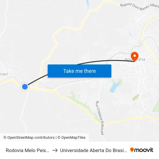 Rodovia Melo Peixoto, 132-524 to Universidade Aberta Do Brasil - Polo Apucarana map