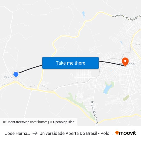 José Hernandes to Universidade Aberta Do Brasil - Polo Apucarana map