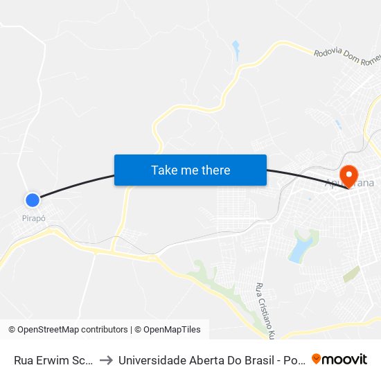 Rua Erwim Schindler to Universidade Aberta Do Brasil - Polo Apucarana map