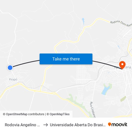 Rodovia Angelino Massambani to Universidade Aberta Do Brasil - Polo Apucarana map