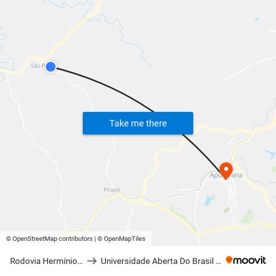 Rodovia Hermínio Pennacchi to Universidade Aberta Do Brasil - Polo Apucarana map