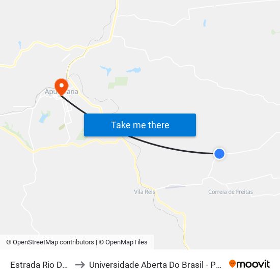 Estrada Rio Do Cerne to Universidade Aberta Do Brasil - Polo Apucarana map