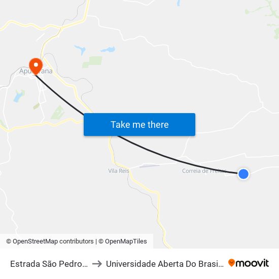 Estrada São Pedro Da Traquara to Universidade Aberta Do Brasil - Polo Apucarana map