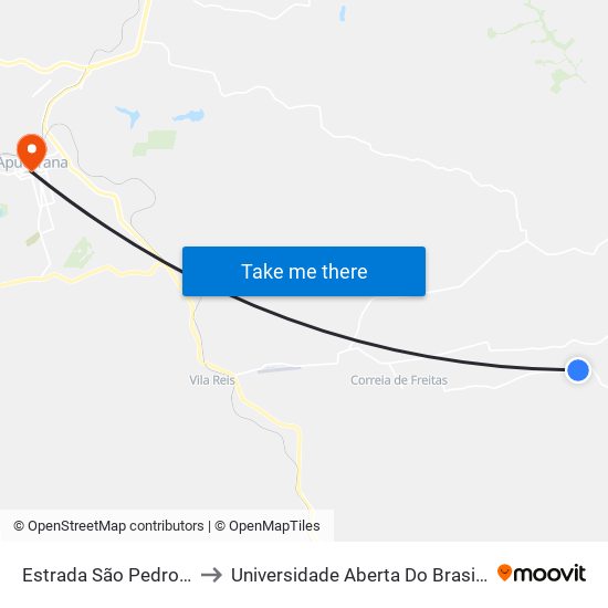 Estrada São Pedro Da Traquara to Universidade Aberta Do Brasil - Polo Apucarana map