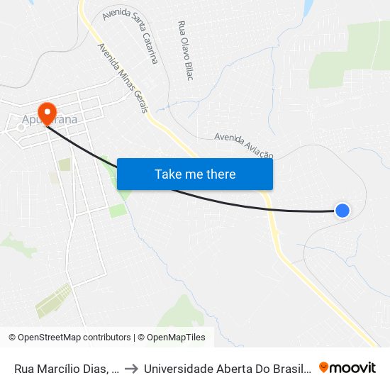 Rua Marcílio Dias, 1413-1477 to Universidade Aberta Do Brasil - Polo Apucarana map