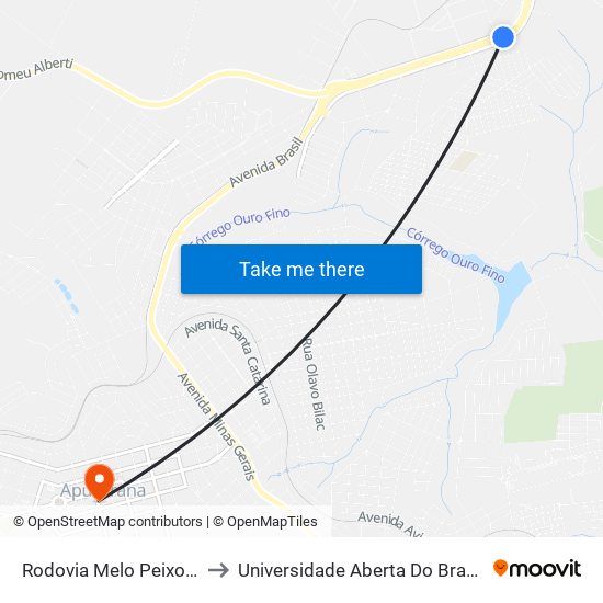 Rodovia Melo Peixoto, 5596-5748 to Universidade Aberta Do Brasil - Polo Apucarana map