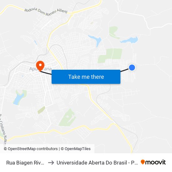 Rua Biagen Riveline, 86 to Universidade Aberta Do Brasil - Polo Apucarana map