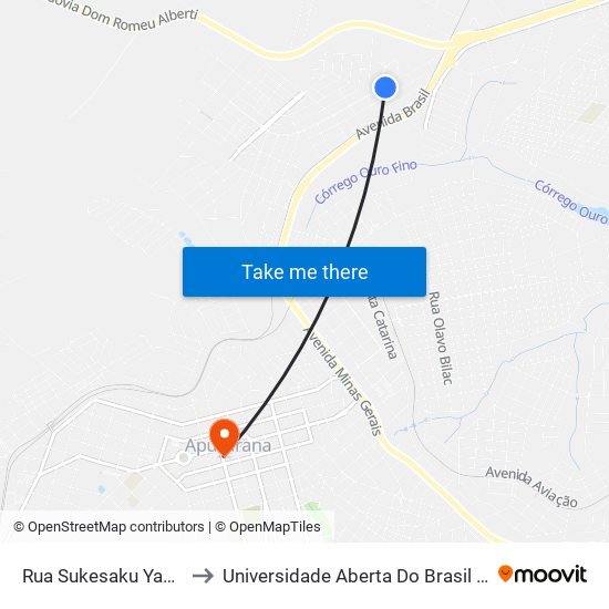 Rua Sukesaku Yamamura, 84 to Universidade Aberta Do Brasil - Polo Apucarana map