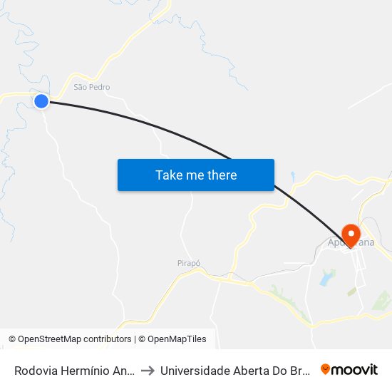 Rodovia Hermínio Antonio Pennacchi to Universidade Aberta Do Brasil - Polo Apucarana map