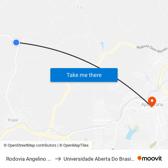 Rodovia Angelino Massambani to Universidade Aberta Do Brasil - Polo Apucarana map