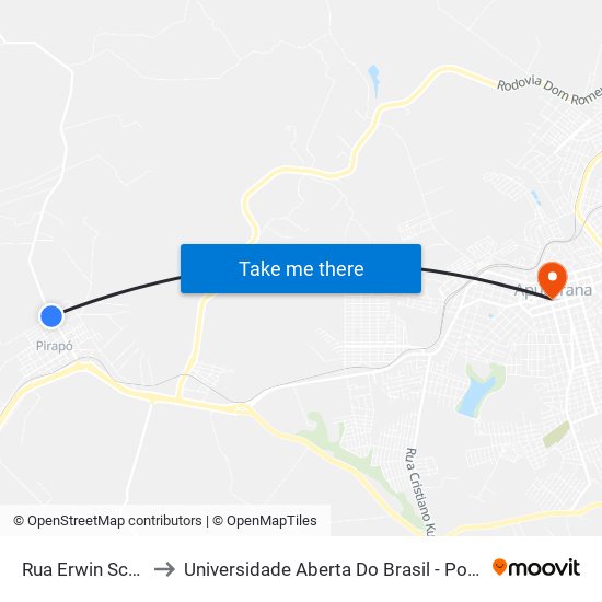 Rua Erwin Schindler to Universidade Aberta Do Brasil - Polo Apucarana map