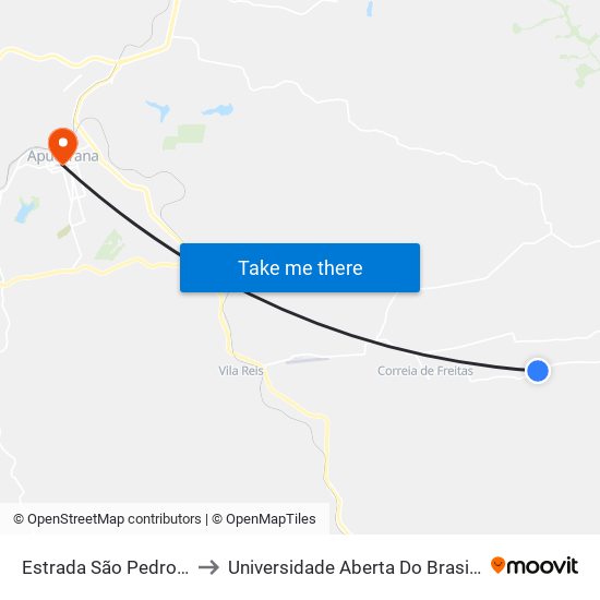 Estrada São Pedro Da Traquara to Universidade Aberta Do Brasil - Polo Apucarana map