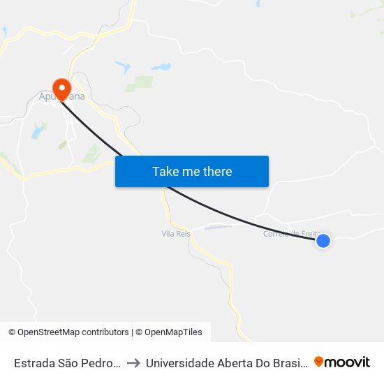 Estrada São Pedro Da Traquara to Universidade Aberta Do Brasil - Polo Apucarana map