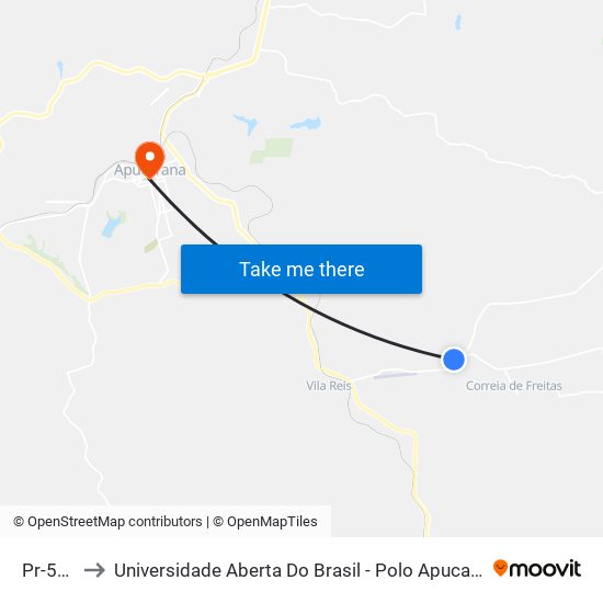 Pr-532 to Universidade Aberta Do Brasil - Polo Apucarana map