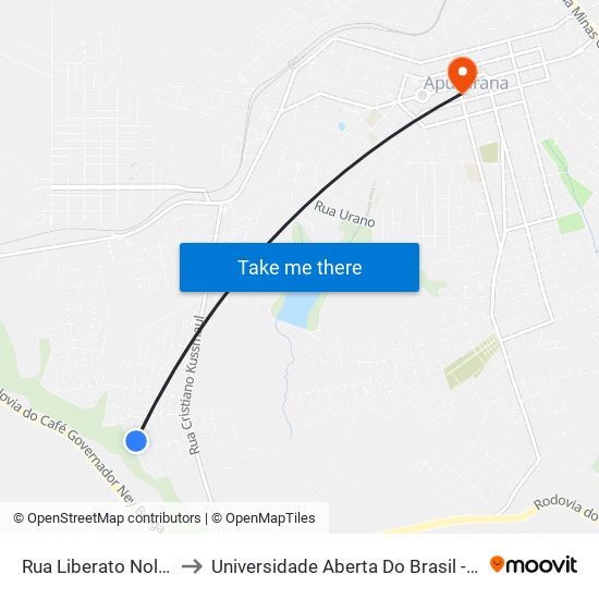 Rua Liberato Noli, 749-905 to Universidade Aberta Do Brasil - Polo Apucarana map