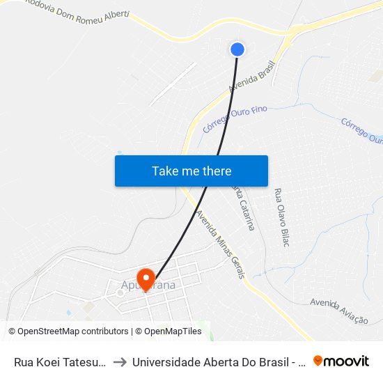 Rua Koei Tatesuji, 18-204 to Universidade Aberta Do Brasil - Polo Apucarana map