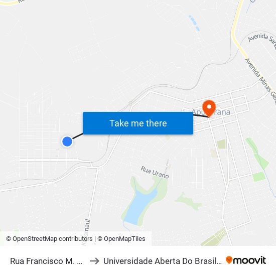 Rua Francisco M. Zurano, 74-B to Universidade Aberta Do Brasil - Polo Apucarana map