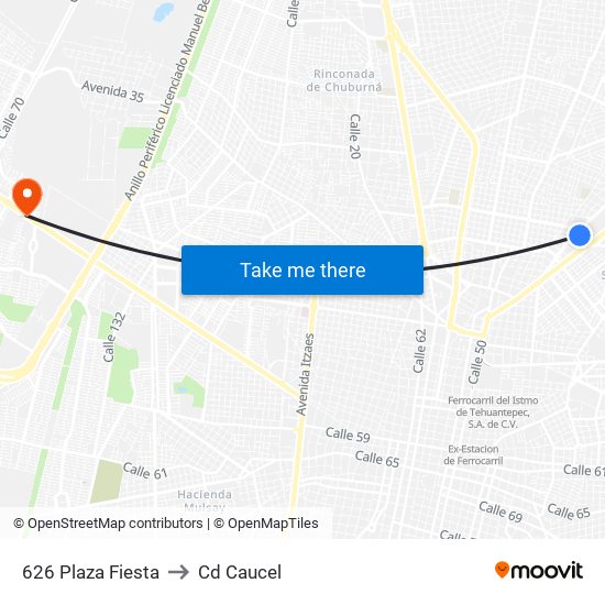 626 Plaza Fiesta to Cd Caucel map