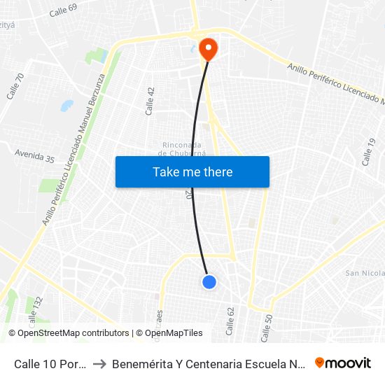 Calle 10 Por 11 Y 13, García Ginerés to Benemérita Y Centenaria Escuela Normal De Educación Primaria ""Rodolfomenéndez De La Peña"" map