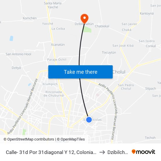 Calle- 31d Por 31diagonal  Y 12, Colonia San Esteban. to Dzibilchaltún map