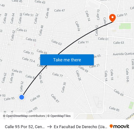 Calle 95 Por 52, Centro to Ex Facultad De Derecho (Uady) map