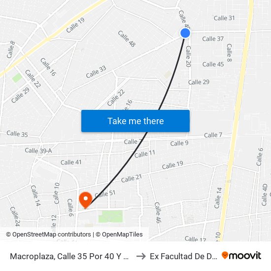 Macroplaza, Calle 35 Por 40 Y 44,  Itzimná Polígono 108 to Ex Facultad De Derecho (Uady) map