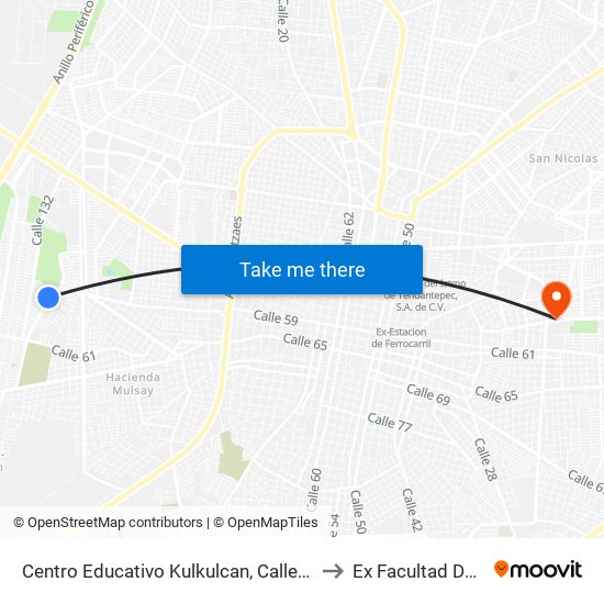 Centro Educativo Kulkulcan, Calle 12 Diagonal Por 11 Y 12, Mulsay I to Ex Facultad De Derecho (Uady) map