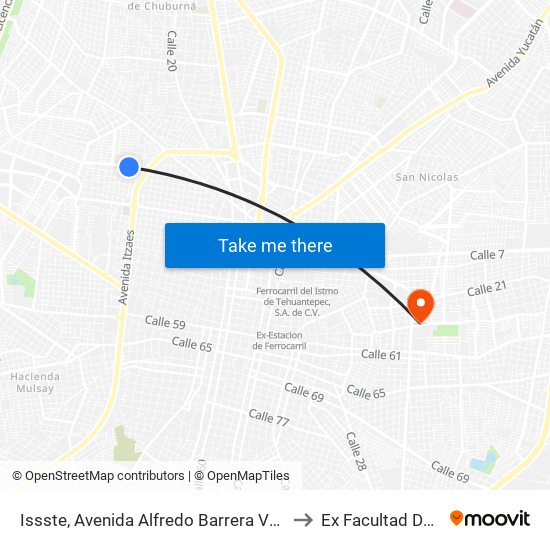 Issste, Avenida Alfredo Barrera Vazquez Por 36 Y 34, García Ginerés to Ex Facultad De Derecho (Uady) map