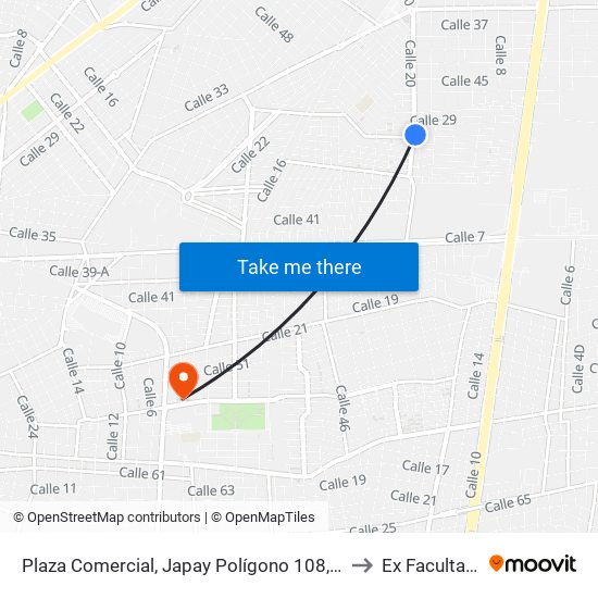 Plaza Comercial, Japay Polígono 108, Calle 20 Por 31a Y  29, Fraccionamiento Boulevares De Oriente to Ex Facultad De Derecho (Uady) map