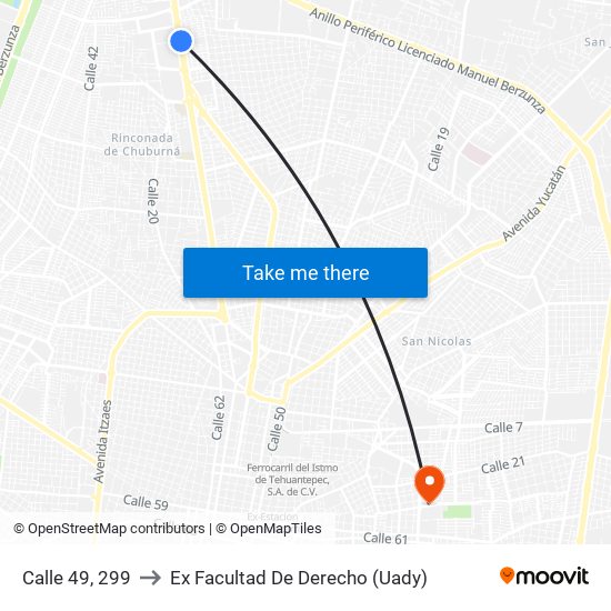 Calle 49, 299 to Ex Facultad De Derecho (Uady) map