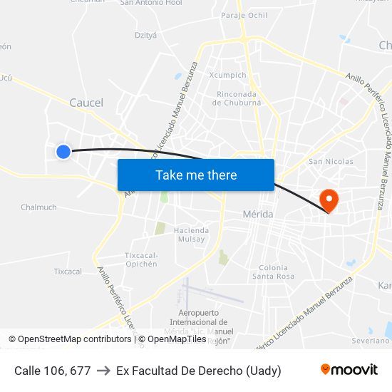 Calle 106, 677 to Ex Facultad De Derecho (Uady) map