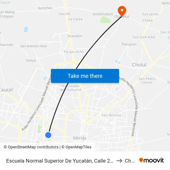 Escuela Normal Superior De Yucatán, Calle 29 Por 116 Y 118, Fraccionamiento Yucalpetén to Chablekal map