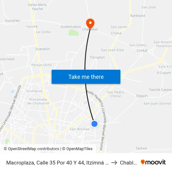 Macroplaza, Calle 35 Por 40 Y 44,  Itzimná Polígono 108 to Chablekal map