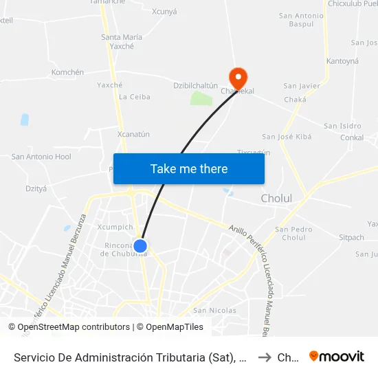 Servicio De Administración Tributaria (Sat), Calle 60 Por 1b Y 1, Colonia Gonzalo Guerrero to Chablekal map